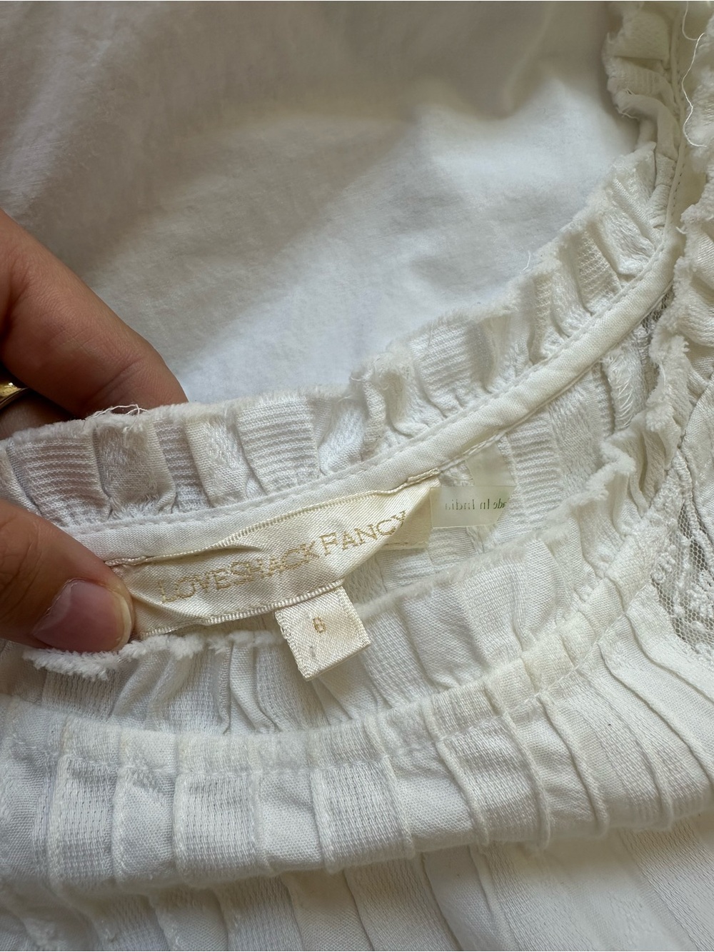 White Embroidered LoveShack Fancy Dress - Picture 3 of 4